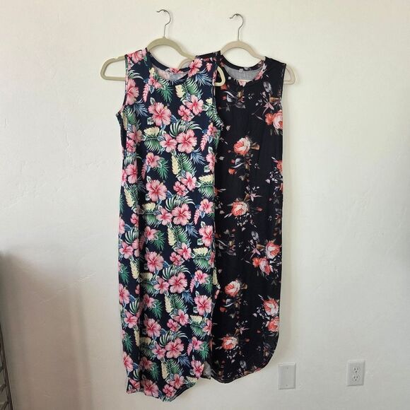 Dresses & Skirts - Bundle Of Two Floral Maxi Dress Sleeveless Pockets Casual Comfy Teacher Church S